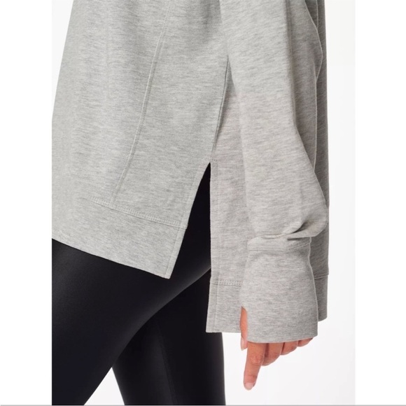 Sweaty Betty Grey Afterclass Longline Relaxed Fit Long Sleeve Sweatshirt Small - Picture 3 of 3